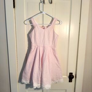 Girl's dress pink stripes sparkle